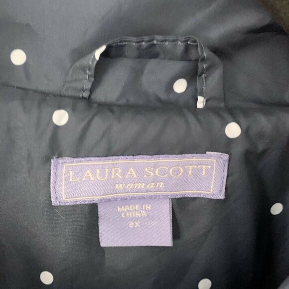 Laura Scott 2X Polka Dot Anorak Windbreaker Jacket - Picture 6 of 6